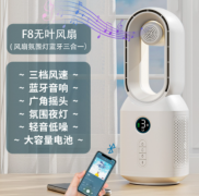 2024新款无叶桌面led灯usb充电家用礼品创意台式风扇